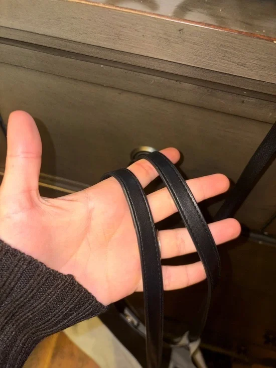 H & M Canvas and Black Leather Trim Tote Bag - Beige/Black - Picture 4 of 8